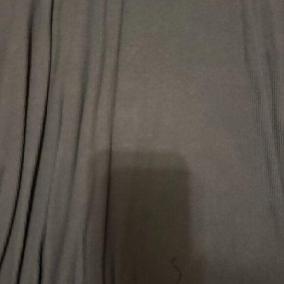 Pea Bee + Jae Grey Ribbed Midi Shell Dress Modal Mock Neck - Picture 2 of 6